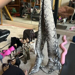 Steve Madden Snakeskin Over the Knee Boots